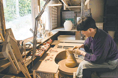 大淀焼　制作風景